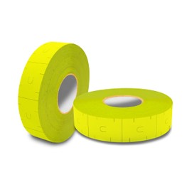 Etiqueta 16x23 mm Para Etiquetadora de 2 Lineas, de Precios Manual 6600, Paquete con 14 Rollos de 750 Etiquetas (Amarillo)
