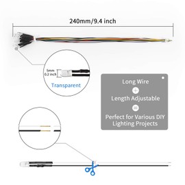 DiCUNO 100pcs(10 colors x 10pcs) 5mm 12V Prewired LED Light Emitting Diode Round Head LED Lamp Pink Diodes Resistor Kit