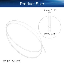 Heyiarbeit PTFE Teflon Bowden Tube 3.28ft-2mm ID x 3mm OD-Milky White Connector Tubing for 3D Printer-1PCS