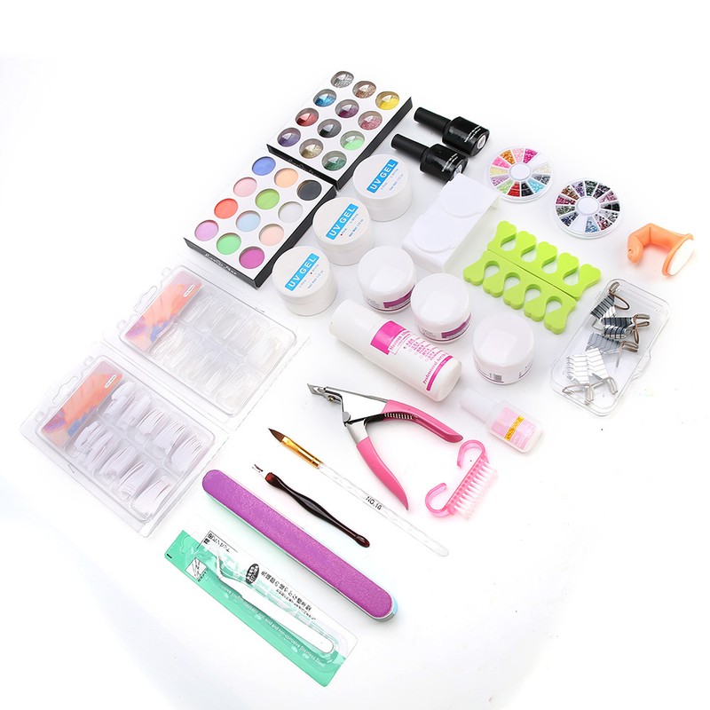 Professional Nail Art Tips Dead Skin Fork Rhinestones Scissors Manicure