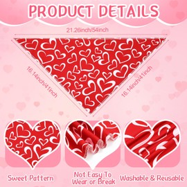 Paterr 100 Pieces Dog Bandanas Bulk Valentine's Day Pet Handkerchief Soft Dog Triangle Bibs Cute Kerchief Adjustable Washable Pet Scarf Costume Accessory for Small Medium Dogs Puppy Cats