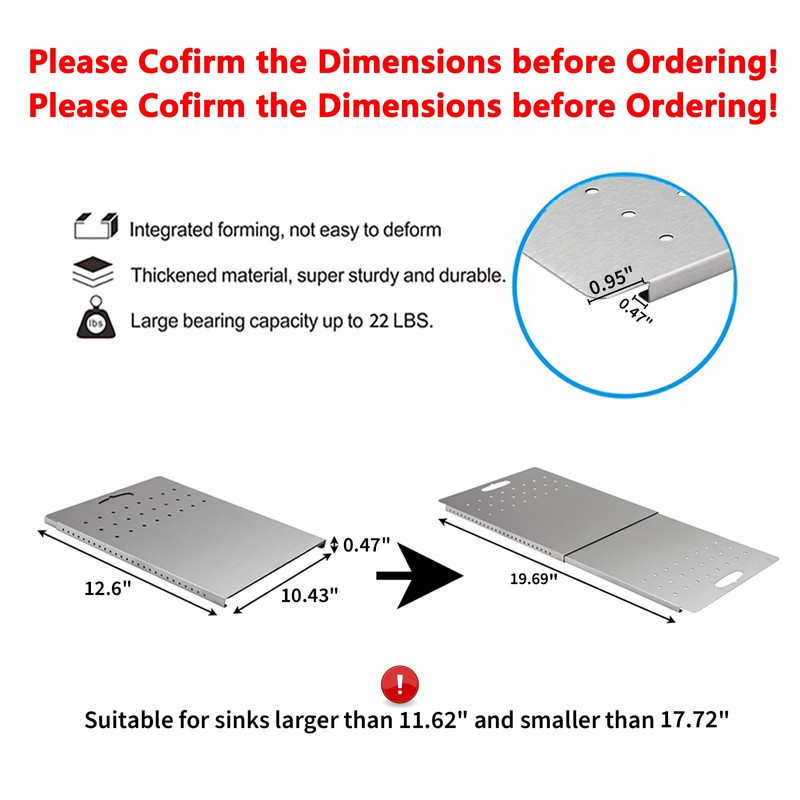Over the Sink Cutting Board, Stainless Steel Over Sink Cutting