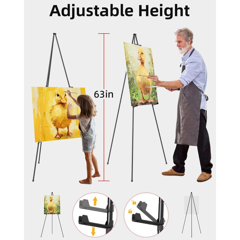 Nicpro Art Folding Easels for Display, 2 Pack 63 Inches