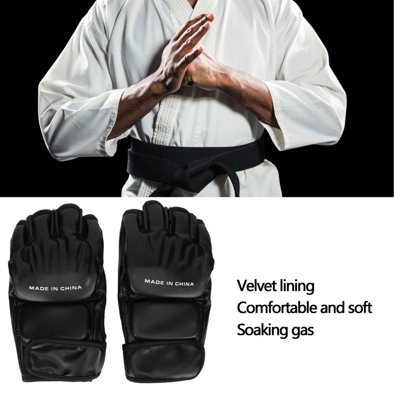 Hand Taekwondo Gear Glove Half Finger Safe Adjustable Wrist Band