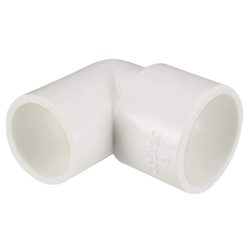 TOP-VIGOR 5Pcs 25mm Slip x 20mm Slip 90 Degree PVC