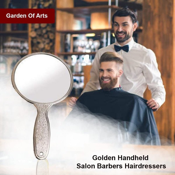 Garden Of Arts - Espejo de mano para peluquería, color plateado
