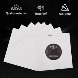 20 x 12 Inch Heavy Weight Acid Free Paper Square White Kraft Paper Inner Sleeves with Hole for LP Albums