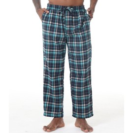 Kinglaman 4 Pack Men' s Flannel Pajama Pants Plaid PJ Bottoms Soft Warm Cotton Microfleece Lounge Sleepwear with Pockets 1Black-Red 1Black-White 1Blue-White 1Blue-Green Medium