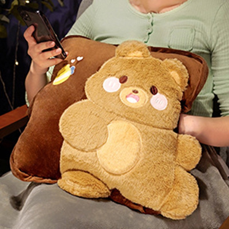 Travel Blanket and Pillow Set Multifunctional Plush Cute Animal Hand