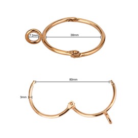 KaiYi Shower Curtain Rings Sliding Ring Opening Design Curtain Rings Hooks Inner Diameter 38mm 20pcs Golden