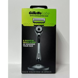 Gillette Labs Razor W/ Exfoliating Bar, Magnetic Stand & 2 Razor Cartridges