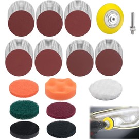 78 PCS Car Headlight Restoration Kit，3inch Headlight Restoration Kit，Hook and Loop Sandpaper Buffing Pads with Rotary Tools Universal for All Type of Car Headlights
