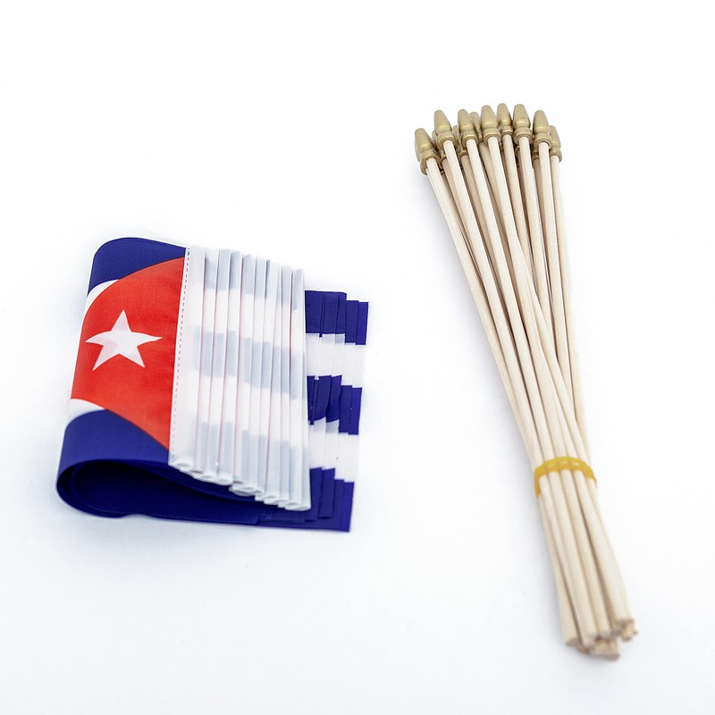 TSMD Cuba Stick Flag Cuban Small Mini Hand Held Flags,5x8