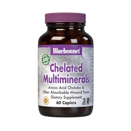 Bluebonnet Nutrition High Potency Chelated Multiminerals, Albion Chelated Minerals, Soy-Free, Gluten-Free, Non-GMO, Kosher Certified, Dairy-Free, 60 Caplets, 20 Servings