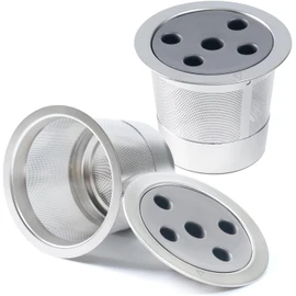 2 Pack Stainless Steel Reusable K Cups for K eurig Supreme & Supreme Plus, Five Hole Universal K-eurig Reusable Refillable Coffee pod Filter