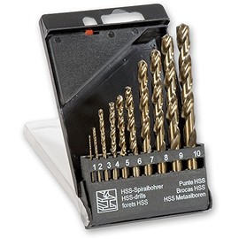 Axminster Workshop 10 Piece Cobalt/HSS Drill Bit Set