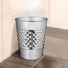 Monarch Abode Metal Garbage Bin Wastebasket Trash Can, Handcrafted, Geometric,