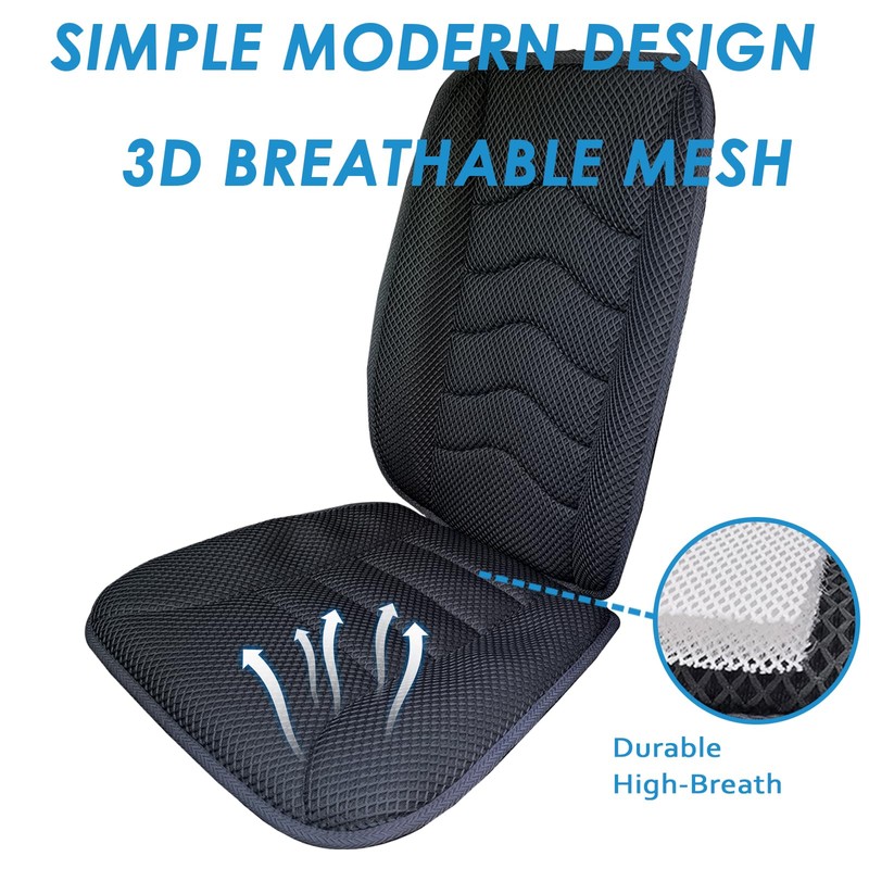 AEROiVi Car Seat Cushion with Back Support Pillow,Breathable 3D Air
