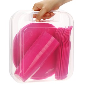 COM-FOUR® 31-piece picnic set, picnic basket and reusable tableware for 6 people, ideal picnic case for camping, mobile home, beach and backpacking