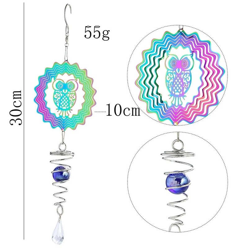 Tiudium Fairy Kinetic Gradient Color Wind Spinner Sculpture 3D Wind