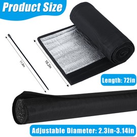 AC Line Insulation, 72x10.2 Inch 600D Oxford Air Conditioner Line Insulation, 3 Layers HVAC Copper Pipe Insulation Cover AC Pipe Insulation Wrap Sleeve for Outside Central Air Conditioning Mini Splits