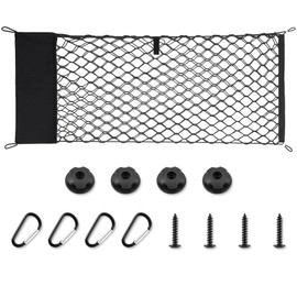 Amiss Envelope Style Truck Bed Cargo Net with Side Organizer, Portable Storage and Highly Elastic Cargo Net Organizer with Hook, Car Exterior Accessories for Cars, SUVs, Trucks (35.4" x 15.8")