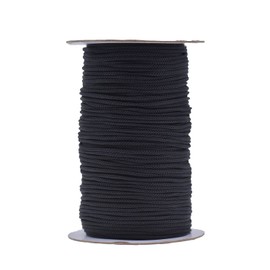 IHKFILAN Polypropylene Utility Rope Drawstring Hollow Braided PP Rope Barrier Rope Polypro Rope Braided Rope Outdoor Rope Knot Resistant (Black, 3 mm)