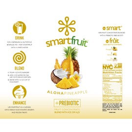 Smartfruit Aloha Pineapple + Prebiotic, 100% Real Fruit Purée, Non-GMO, No Additives, Vegan - 48 Fl. Oz