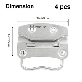 Eilumduo 4Pcs Ring Chest Handles, Stainless Steel Wooden Box Pull Heavy Duty Toolbox Handle for Door and Case (M-Handle, 80mm Length)