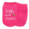 Pink Cotton Dog Shirt with 'Little Miss Naughty' Bee Print,