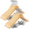 TOPIA HANGER Wooden Suit Hangers with Adjustable Metal Clips (20