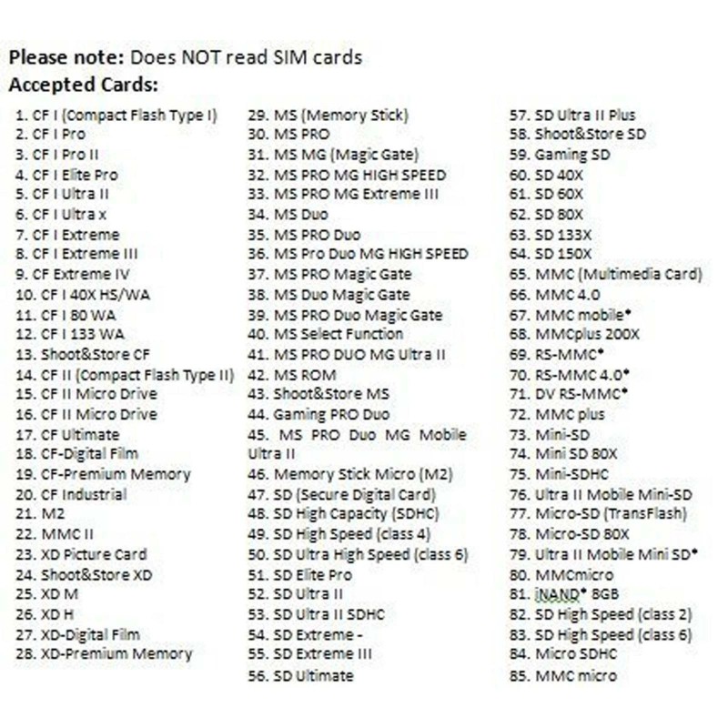 LUPO Memory Card Reader All in One 1 USB Adapter