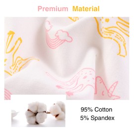 BANGSAUR Girls' Dress, Toddler Cotton Soft Sleepshirts,3-10 Years Yellow Unicorn 7-8Y