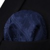 HISDERN Mens Solid Navy Blue Paisley Wedding Tie Handkerchief Men's