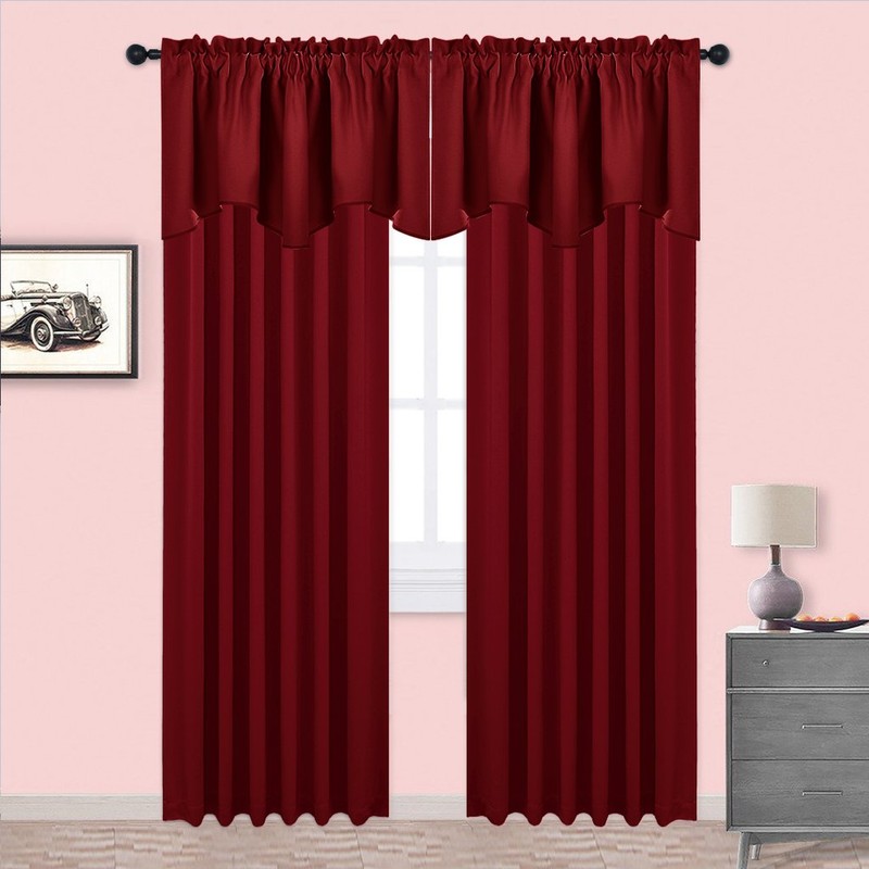 Nicetown Cenefa de oscurecimiento con bordes festoneados, 132 cm x