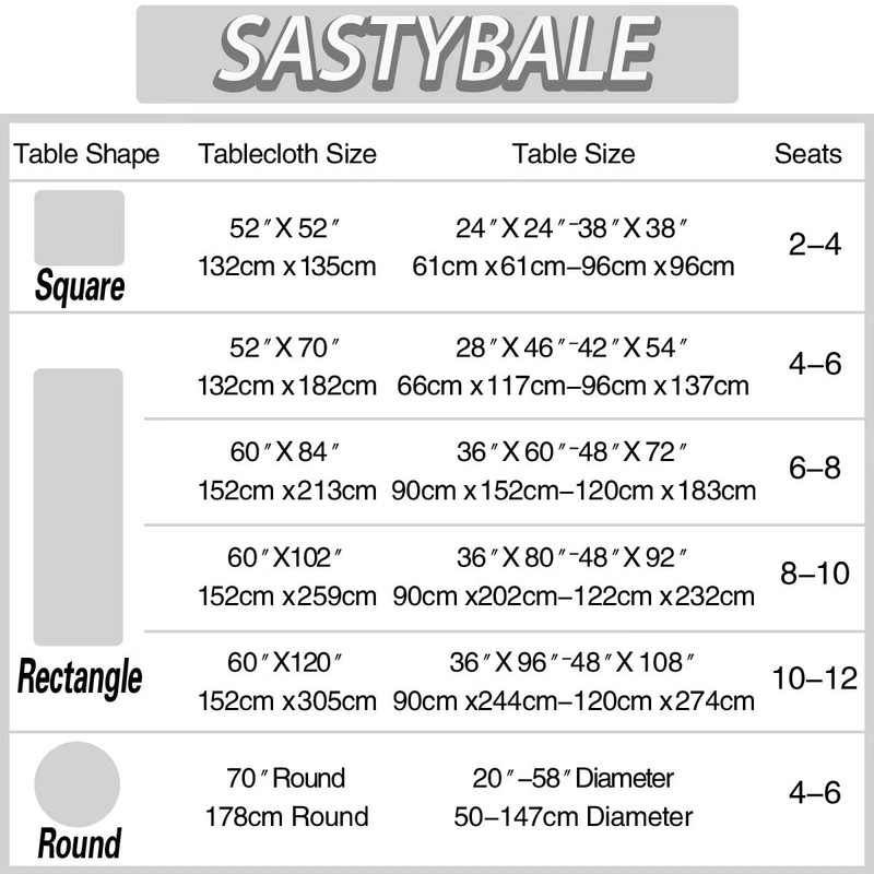 SASTYBALE Gray Tablecloth Rectangle, Spillproof Table Cloth Wrinkle Resistant Washable