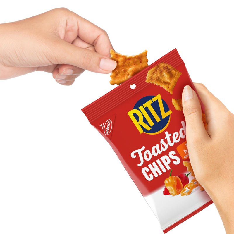 RITZ Toasted Chips Sweet Habanero Crackers, Bulk Individual Snacks, 12
