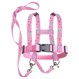 Payivsve Children's Horse Lead, Adjustable Horse Harness for Children, Horse Lead for Playing for Girls and Boys, Outdoor Children's Toy (Pink)