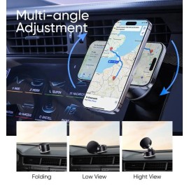 Unbranded 360 Vacuum Strong Magnetic Phone Holder Suction Cup Car Stand Foldable Car Mount