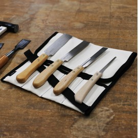 KAKURI Japanese Pull Saw Set with Carrying Case for Woodworking (Ryoba Double Edge 5", Flush Cut 5", Dovetail Fine Cut 5", Keyhole 3"), Made in JAPAN