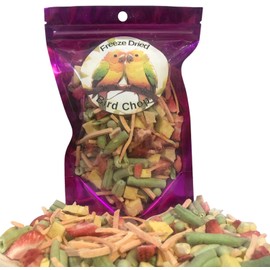 Freeze Dried Parrot Food for Birds, All Natural, Fruit Vegetable Mix 1.5oz Bag