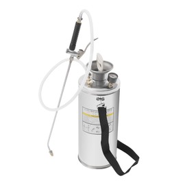 Stainless Steel Sprayer,1.5 Gallon Steel Hand-Pump Sprayer with Pressure Gauge Hose Adjustable Nozzle,3.9 inch Reinforced Hose Garden Weed Sprayer for Gardening,Lawn,Yard,Car Cleaning (1.5 Gallon)