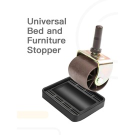 Yupeak Bed Stoppers & Furniture Cups 4 Pack - Premium Silicone Casters Furniture Wheel Stoppers fit All Wheels of Furniture, Sofa Bed Chairs-Made up of Solid Silicone Prevents Scratches (4Pcs Black)