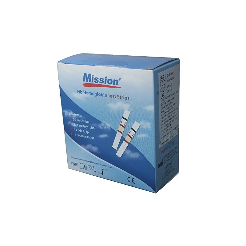 MISSION (Acon) Hemoglobina 50 Tiras Reactivas