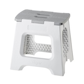 Vigar Compact Step Stool Foldable, 12-1/2-inch Step Stools for Adults up to 330 Pound, Lightweight Stool, Non-Slip Folding Step Stool, Gray
