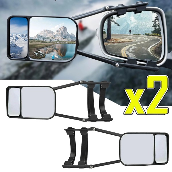 Unbranded 2X ADJUSTABLE Trailer Dual Tow Mirror Extension Blind Spot