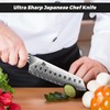 SHAN ZU Damascus Chef Knife Santoku Knife 7 Inch Professional