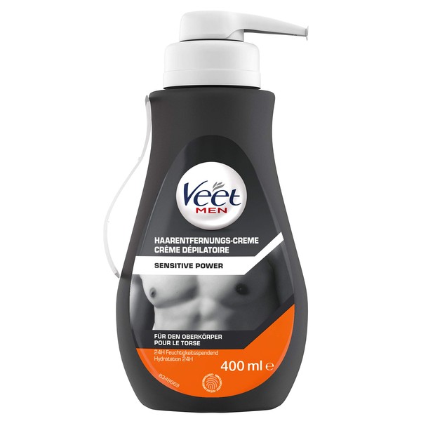 Veet for Men 400 ml Sensitive Hair Removal Cream for Men Fast and Effective Hair Removal in Just 5-10 Minutes