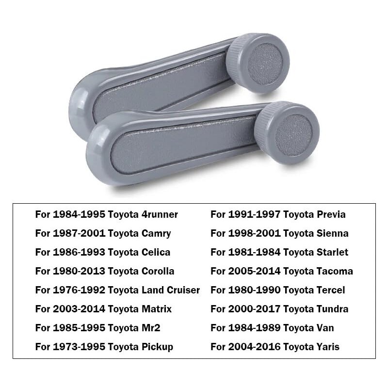 Interior Window Crank Handle, Textured Gray Grey, for Various Toyota