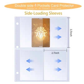 Sihdnok Trading Card Binder with Side-Loading Pages 400-Pocket Sports, Game, Membership & Shopping Card Album with Display Cover, Zipper & Wrist Strap, Fits Football Cards & More